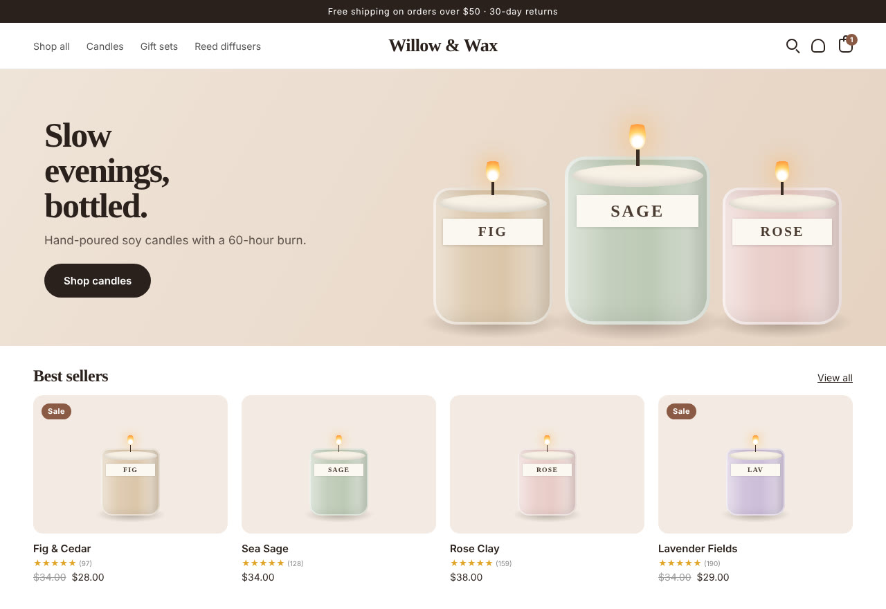 Willow & Wax on Shopify